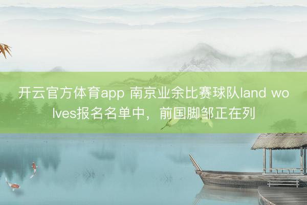 开云官方体育app 南京业余比赛球队land wolves报名名单中，前国脚邹正在列