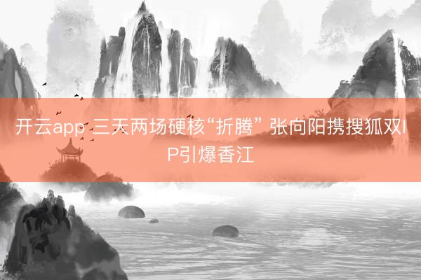 开云app 三天两场硬核“折腾” 张向阳携搜狐双IP引爆香江