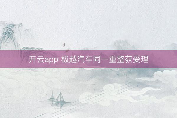 开云app 极越汽车同一重整获受理